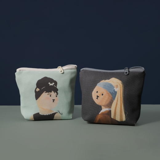 手工防水化妝／旅行包－【 永恆的貓女子 】赫本(圖)